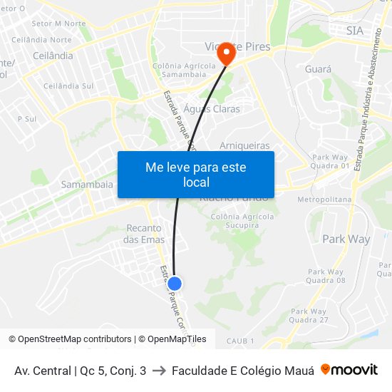 Av. Central | Qc 5, Conj. 3 to Faculdade E Colégio Mauá map