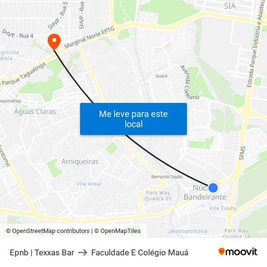 Epnb | Texxas Bar to Faculdade E Colégio Mauá map