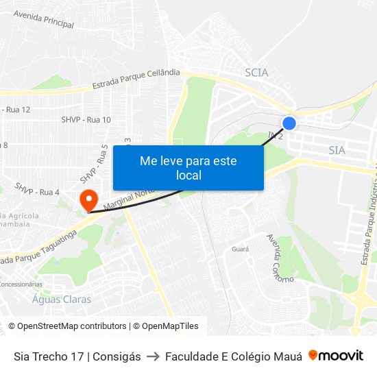 Sia Trecho 17 | Consigás to Faculdade E Colégio Mauá map