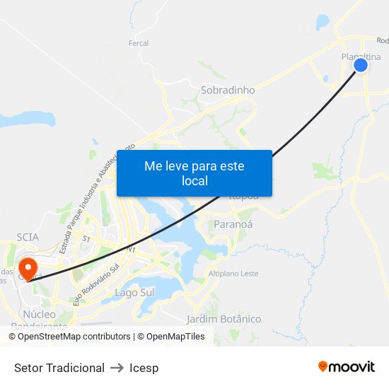 Setor Tradicional to Icesp map