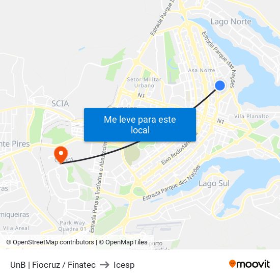 UnB | Fiocruz / Finatec to Icesp map