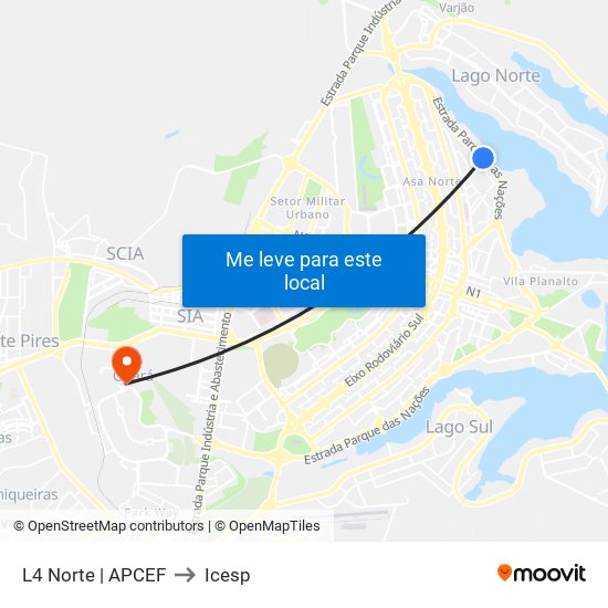 L4 Norte | APCEF to Icesp map