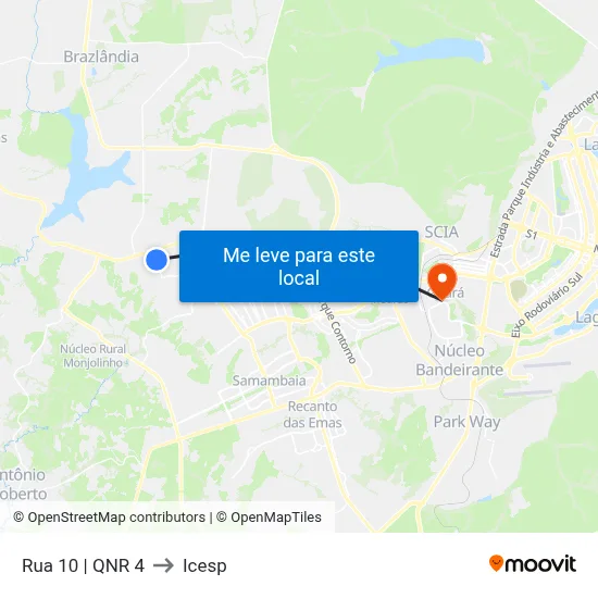 Rua 10 | QNR 4 to Icesp map