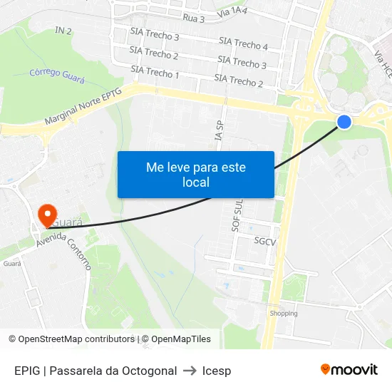 EPIG | Passarela da Octogonal to Icesp map