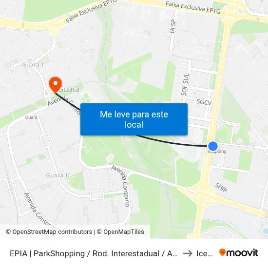 EPIA | ParkShopping / Rod. Interestadual / Assaí to Icesp map