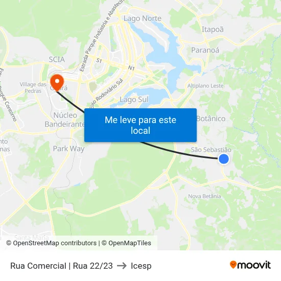Rua Comercial | Rua 22/23 to Icesp map