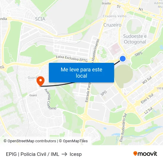 EPIG | Polícia Civil / IML to Icesp map