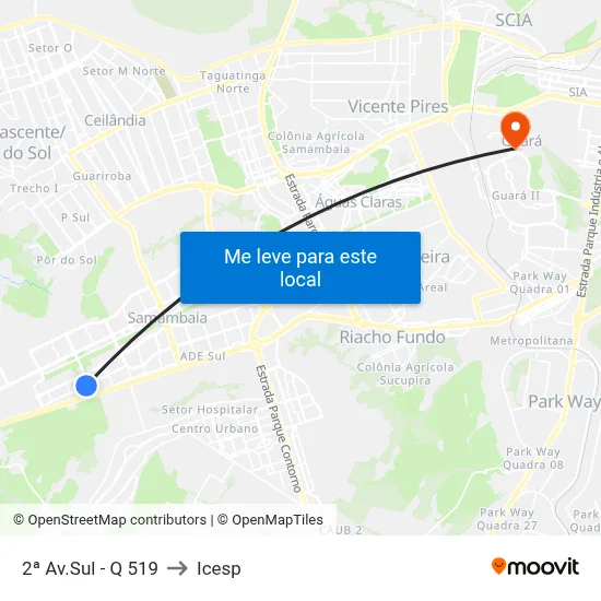 2ª Av.Sul - Q 519 to Icesp map