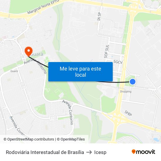 Rodoviária Interestadual de Brasília to Icesp map