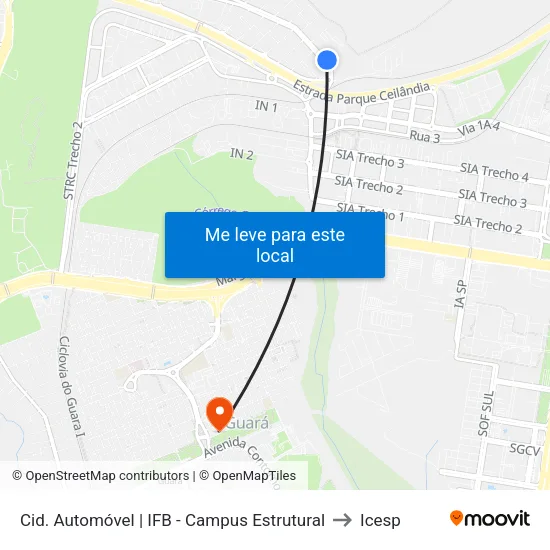 Cid. Automóvel | IFB - Campus Estrutural to Icesp map