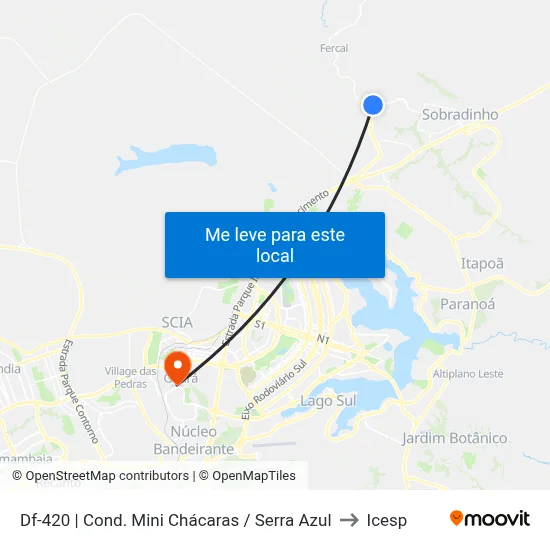 Df-420 | Cond. Mini Chácaras / Serra Azul to Icesp map