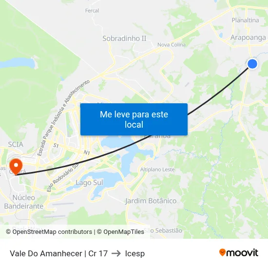 Vale Do Amanhecer | Cr 17 to Icesp map