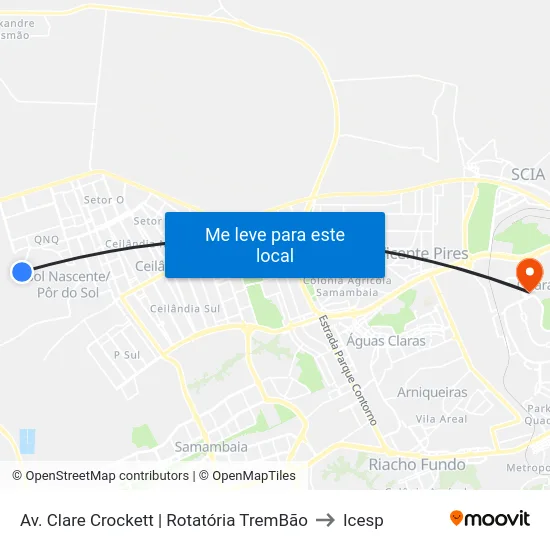 Av. Clare Crockett | Rotatória TremBão to Icesp map