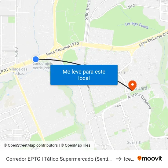 Corredor EPTG | Tático Supermercado (Sentido Tag.) to Icesp map