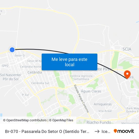 Br-070 - Passarela Do Setor O (Sentido Terminal) to Icesp map
