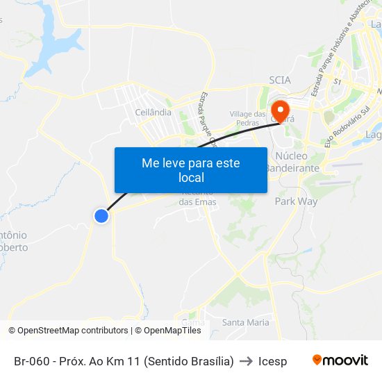 Br-060  - Próx. Ao Km 11 (Sentido Brasília) to Icesp map