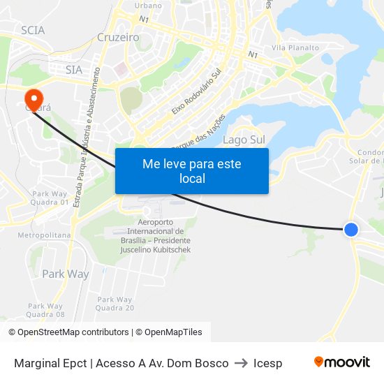 Marginal Epct | Acesso A Av. Dom Bosco to Icesp map
