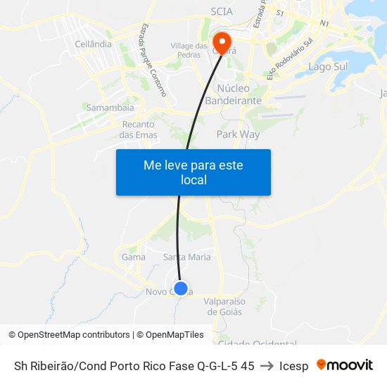 Sh Ribeirão/Cond Porto Rico Fase Q-G-L-5 45 to Icesp map
