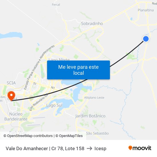 Vale Do Amanhecer | Cr 78, Lote 158 to Icesp map