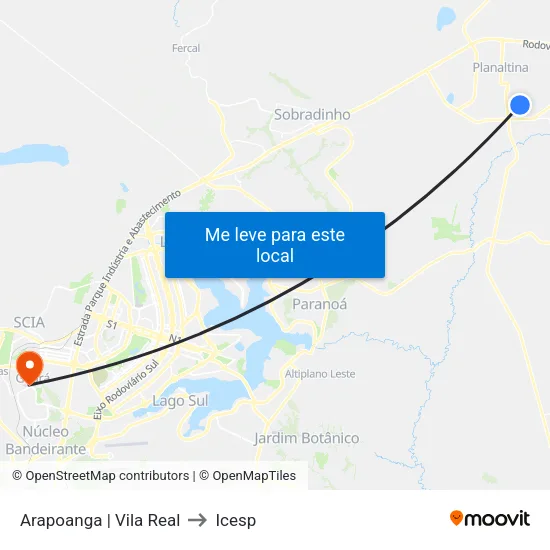 Arapoanga | Vila Real to Icesp map