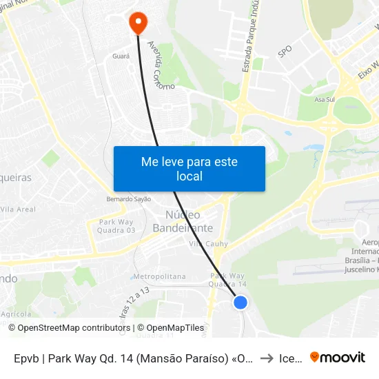 Epvb | Park Way Qd. 14 (Mansão Paraíso) «Oposto» to Icesp map