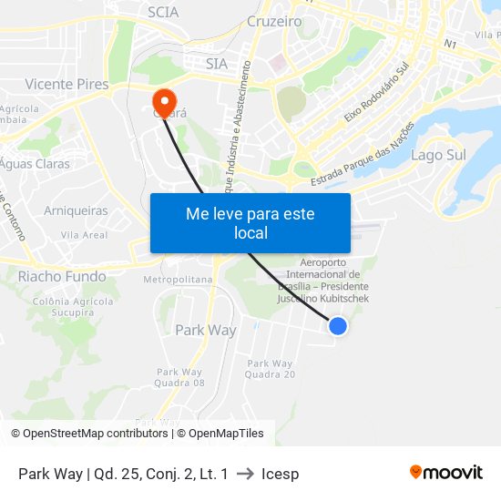 Park Way | Qd. 25, Conj. 2, Lt. 1 to Icesp map