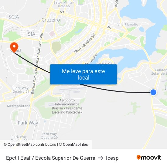 Epct | Esaf / Escola Superior De Guerra to Icesp map