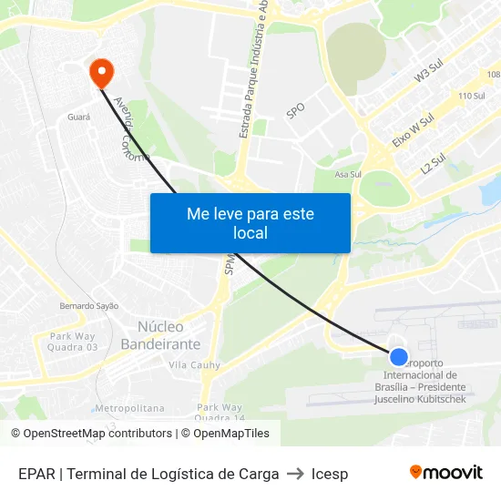 EPAR | Terminal de Logística de Carga to Icesp map