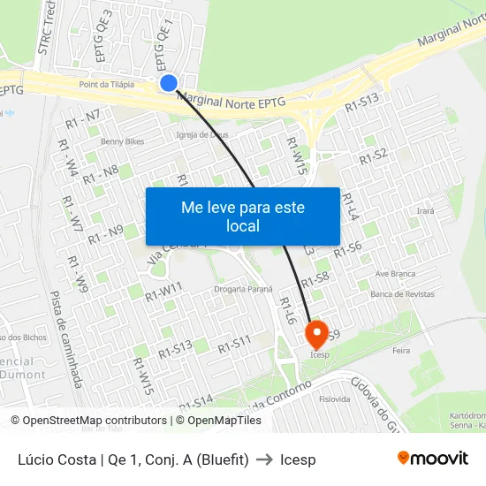 Lúcio Costa | Qe 1, Conj. A (Bluefit) to Icesp map