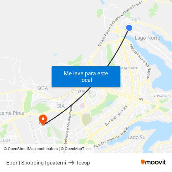 Eppr | Shopping Iguatemi to Icesp map