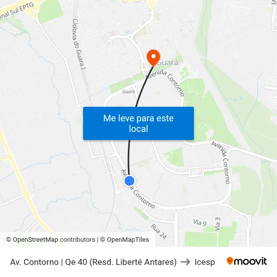Av. Contorno | Qe 40 (Resd. Liberté Antares) to Icesp map