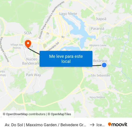 Av. Do Sol | Maxximo Garden / Belvedere Green to Icesp map