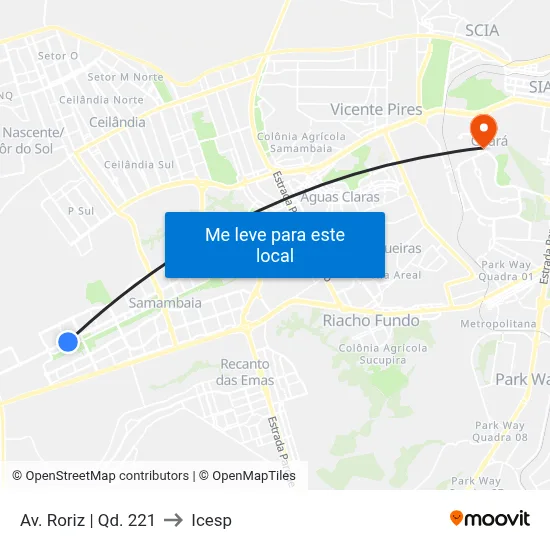 Av. Roriz | Qd. 221 to Icesp map