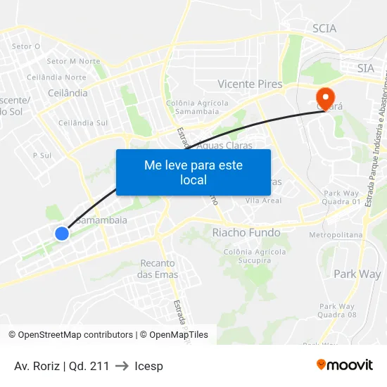 Av. Roriz | Qd. 211 to Icesp map