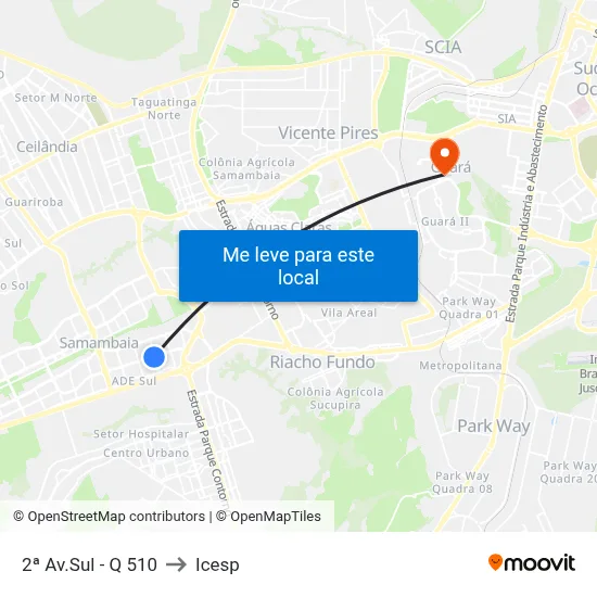 2ª Av.Sul - Q 510 to Icesp map