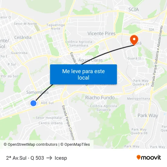 2ª Av.Sul - Q 503 to Icesp map