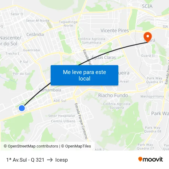 1ª Av.Sul - Q 321 to Icesp map