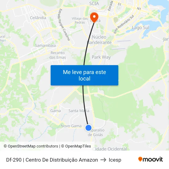 Df-290 | Centro De Distribuição Amazon to Icesp map