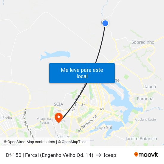 Df-150 | Fercal (Engenho Velho Qd. 14) to Icesp map