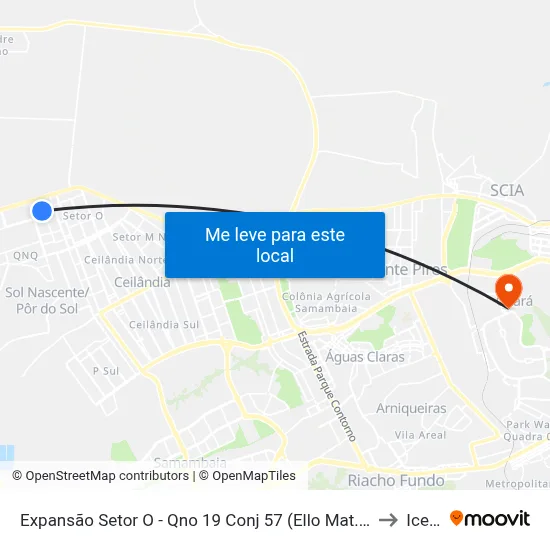 Expansão Setor O - Qno 19 Conj 57 (Ello Mat. Constr.) to Icesp map