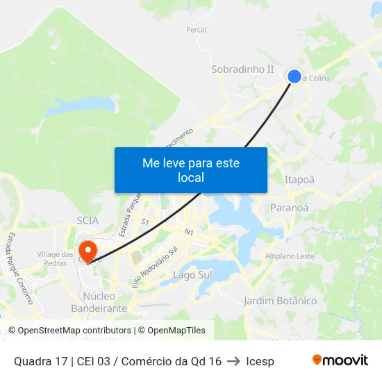 Quadra 17 | CEI 03 / Comércio da Qd 16 to Icesp map