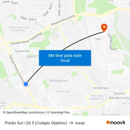 Pistão Sul | QS 5 (Colégio Objetivo) to Icesp map