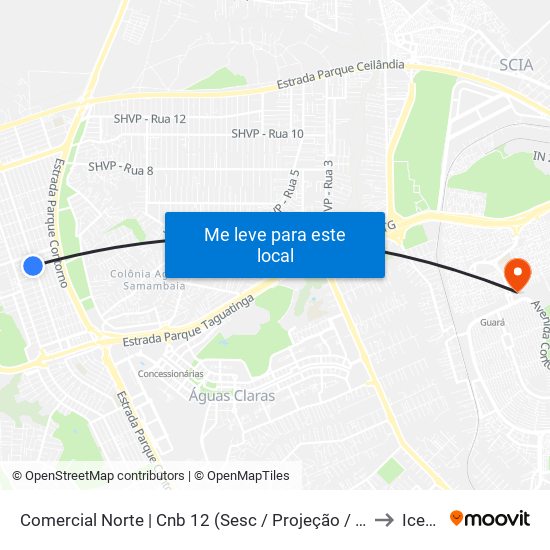 Comercial Norte | Cnb 12 (Sesc / Projeção / Hrt) to Icesp map