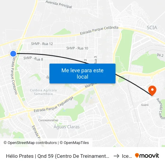 H. Prates | QND 59 (Centro de Treinamento PMDF) to Icesp map