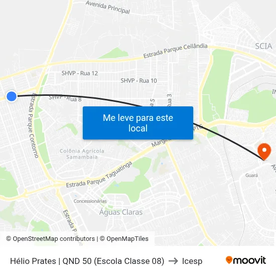 Hélio Prates | QND 50 (Escola Classe 08) to Icesp map
