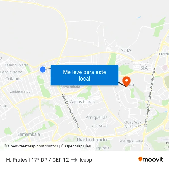 H. Prates | 17ª DP / CEF 12 to Icesp map