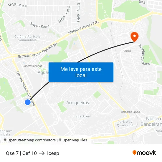 Qse 7 | Cef 10 to Icesp map
