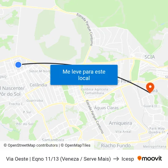 Via Oeste | Eqno 11/13 (Veneza / Serve Mais) to Icesp map