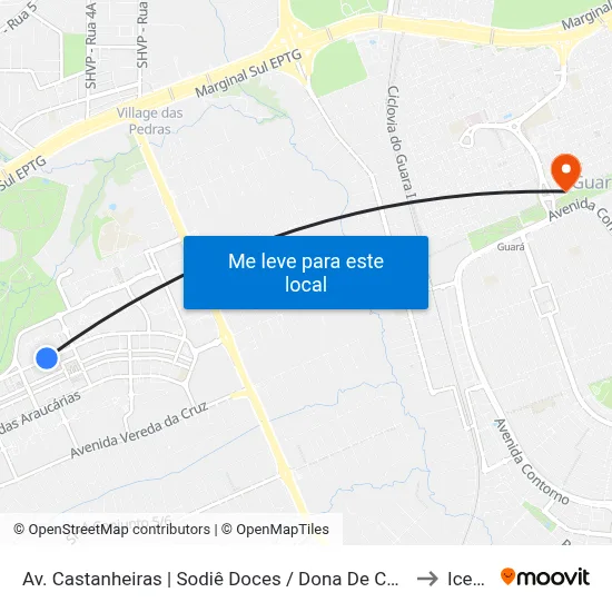 Av. Castanheiras | Sodiê Doces / Dona De Casa to Icesp map