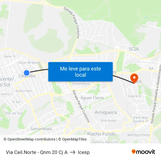 Via Ceil.Norte - Qnm 20 Cj A to Icesp map